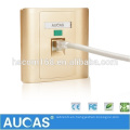 Aucas Placa de Montaje en Pared RJ45 Cableado de Datos Keystone Jack Placas Frontales Cat5e Cat6 Face Plate Color Dorado